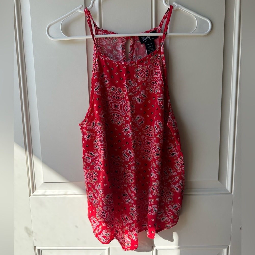 Wrangler RETRO Red Paisley Sleeveless Tunic Top